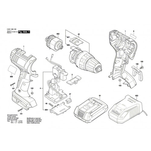 Запчасти для шуруповерта Bosch GSR 18V-LI (3601H66100)